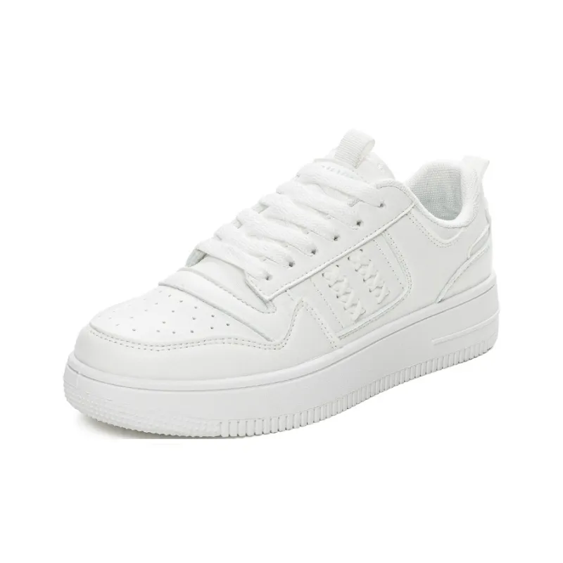 JNLVWA Slip Resistant Water Resistant Wear Resistant Lightweight Breathable Low Top Skateboard Shoes Women's White-0