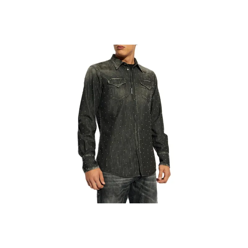 Dsquared2 Studded Denim Shirt-1