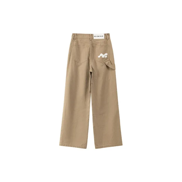 NO ONE ELSE Casual Pants Unisex Khaki-1