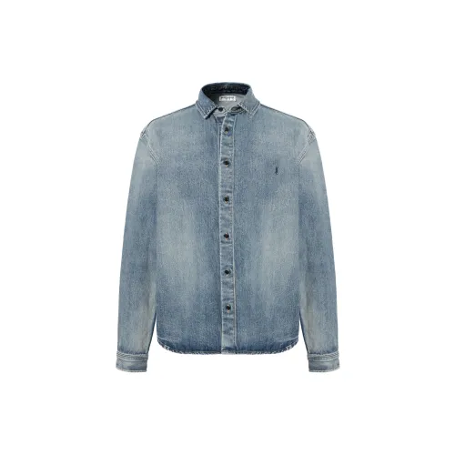 SAINT LAURENT Shirts Men Blue