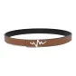 UK2510 Litchi Grain Brown Printer Ribbons Silver Buckle