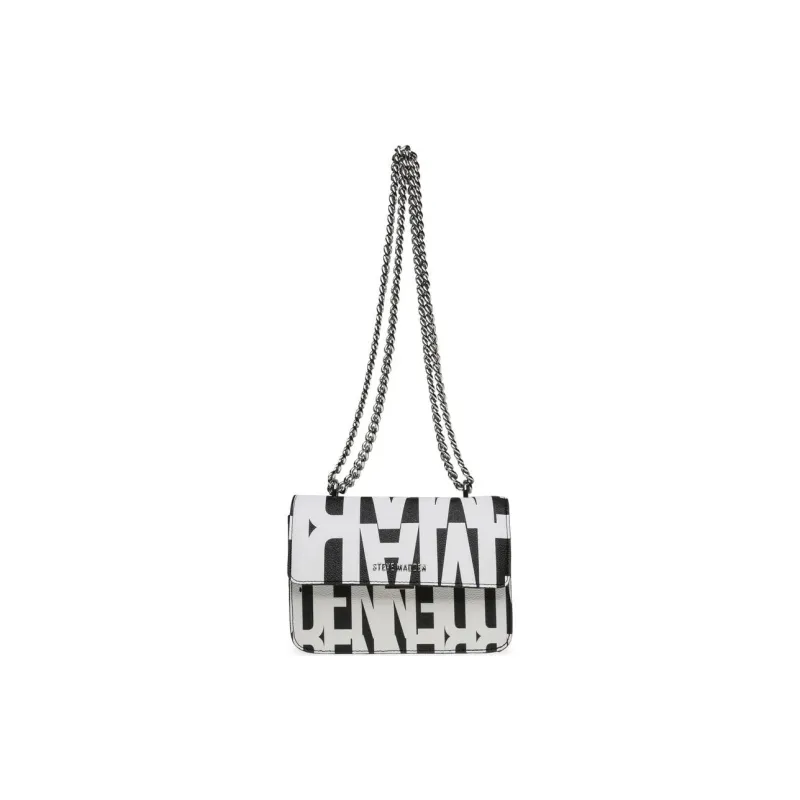 STEVE MADDEN Synthetic Fiber Shoulder Bag Crossbody Bag Women's White & Black-0
