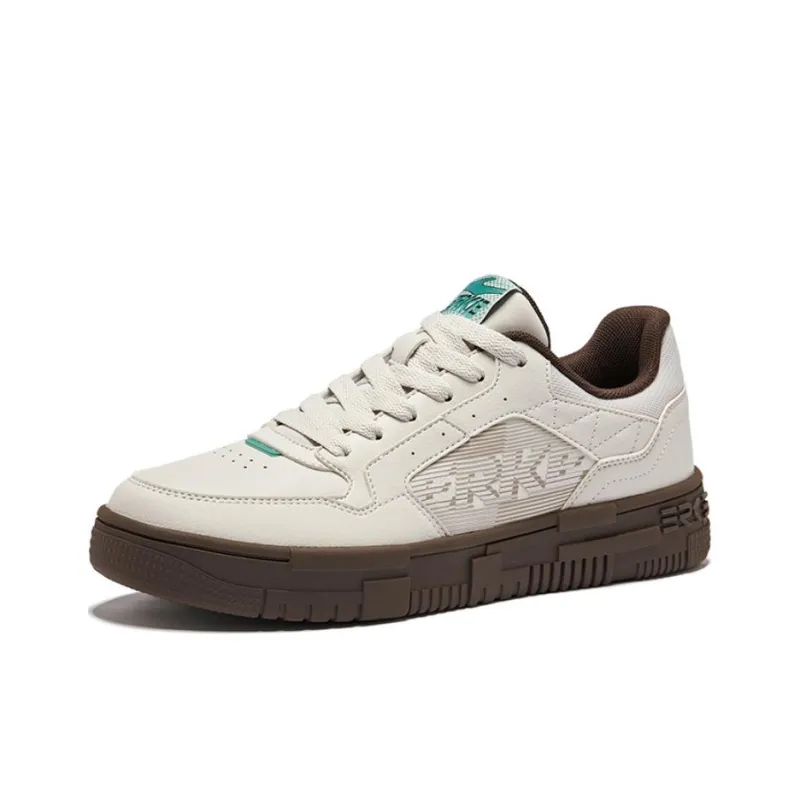 Erke Shimmer 2.0 Anti-Slip Wear-Resistant Low-Top Skateboard Shoes Men's Light Beige Dark Sandalwood-2