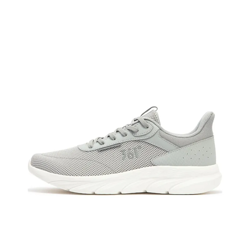 361° Cushioning Wear Resistant Low Top Casual Running Shoes Men's White Gray-0