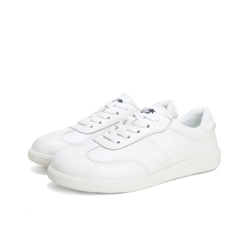 Mulinsen German Army Trainers Low Top Skateboard Shoes Women's White-1