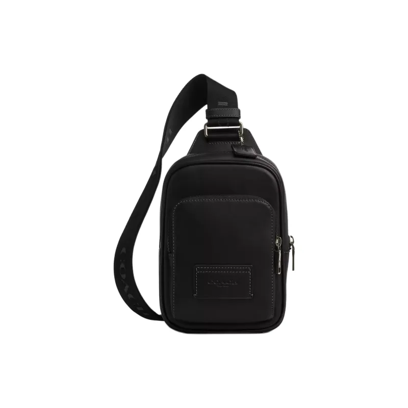 COACH RACER Smooth Calf Leather Crossbody Bag, Sling Bag Mini Men's Black-0