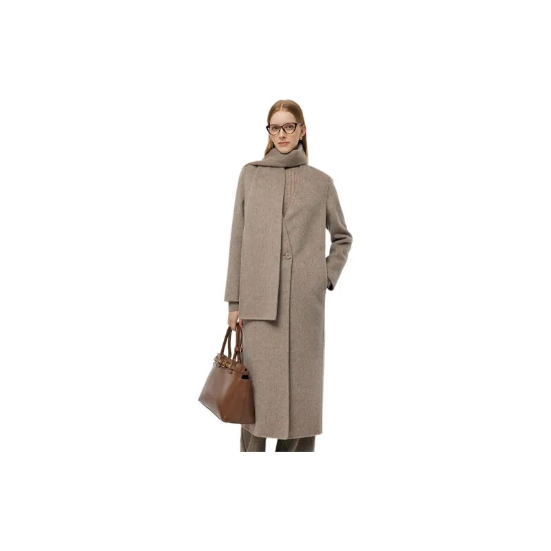 GOELIA Winter Coat Women's Flower Camel-1