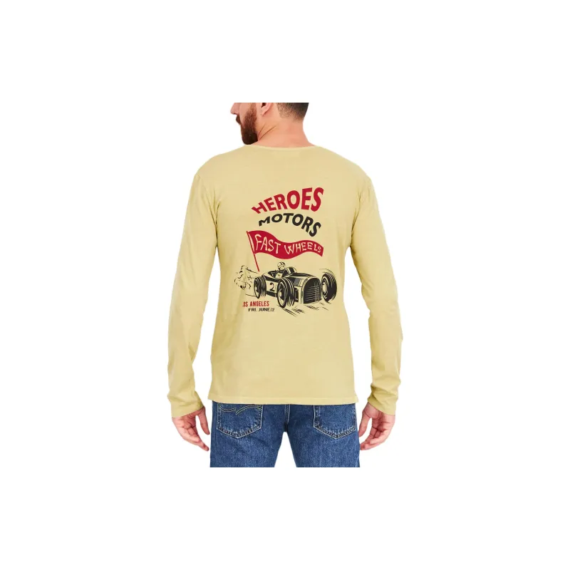 Adidas Men Crew Neck Long Sleeve Graphic Print T Shirt T Shirt Men's Olive-1