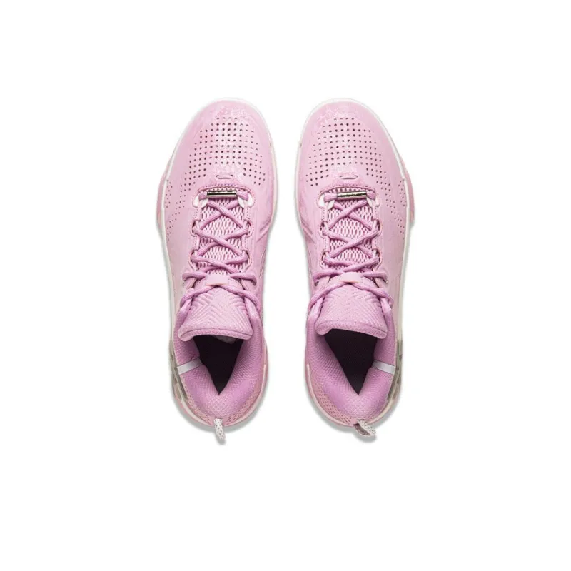 LiNing Wode Phantom 6 Cushioning Anti Slip And Wear Resistant Lightweight Rebound Low Top Basketball Shoes Men's Pink-3
