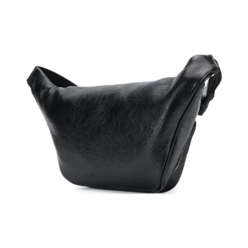 Balenciaga Leather Fanny Pack Men's Black-4