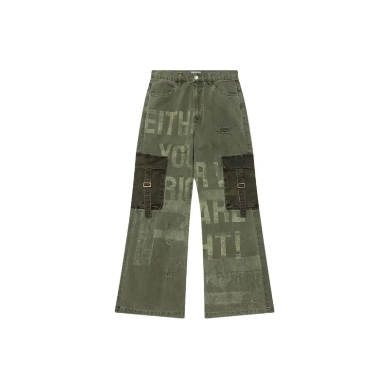 GOOD BAI Series 916 Casual Pants Unisex Army Green-1