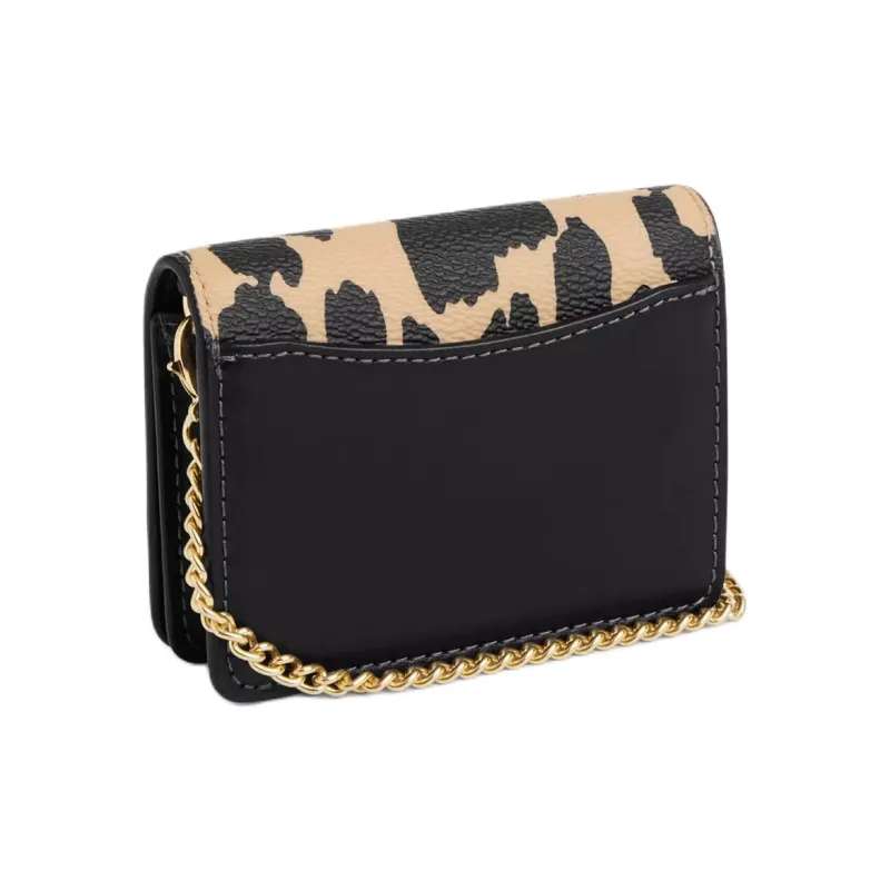 COACH Coated Canvas Shoulder Bag, Crossbody Bag, Wallet Mini Women's Leopard Print Multicolor-2