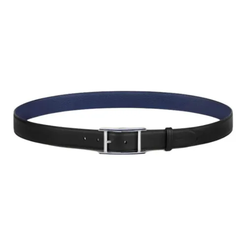 CARTIER Cow Leather Leather Belts Unisex Black Width 3.5CM