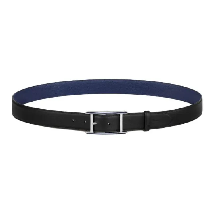 CARTIER Cow Leather Leather Belts Unisex Black Width 3.5CM-0