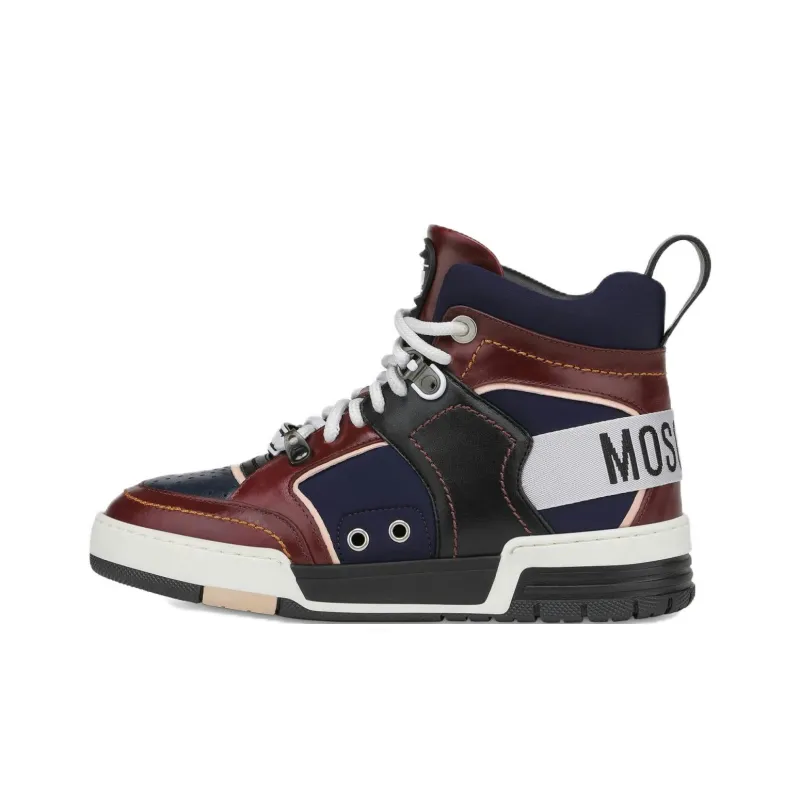 MOSCHINO Streetball High Top Skateboard Shoes Women's Dark Blue-0
