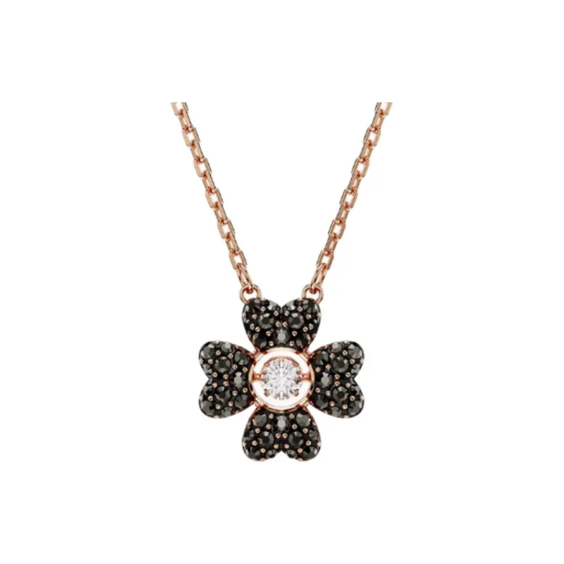Swarovski Rose Gold Tone Plated Necklaces Women's Black-0