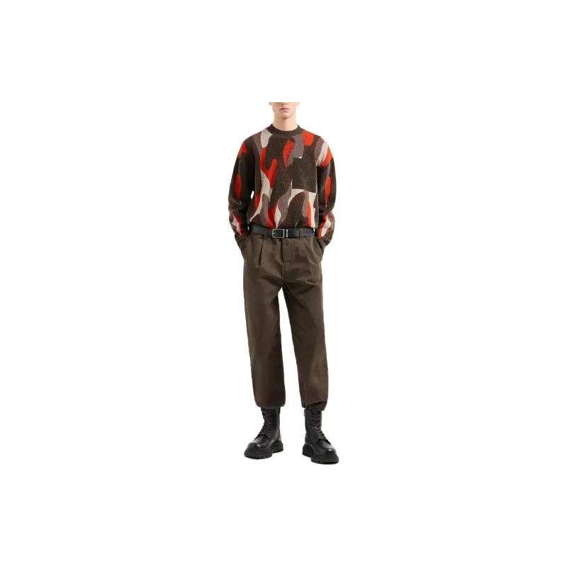 ARMANI EXCHANGEAE SS24 Knitwear Men's Red Brown-1