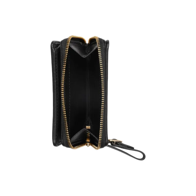 GUCCI Coated Canvas With Leather Trim Wallet Mini Women's Beige & Black-5