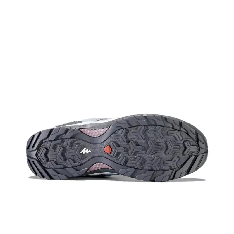 DECATHLON Slip Resistant Water Resistant Mid Top Trekking Shoes Women's Gray-3