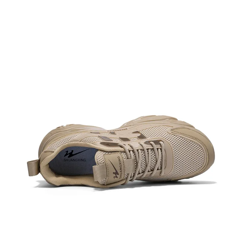 Binary Low Top Chunky Sneakers Men's Beige-3