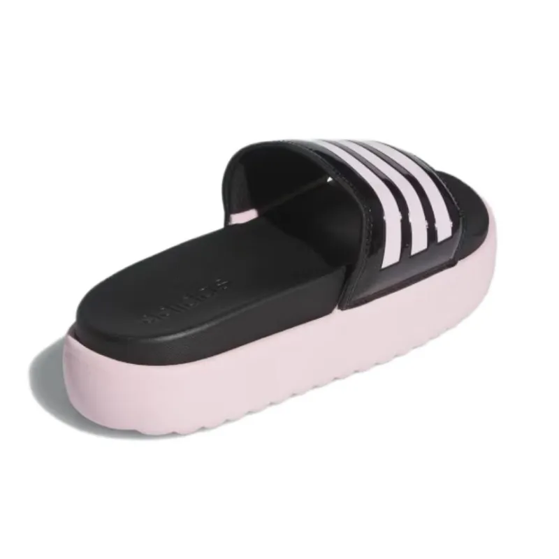 Adidas Adilette Platform Slides Core Black Clear Pink Women's-2