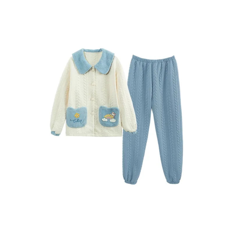 Sleeping Beauty Pajama Set Women's Blue-0