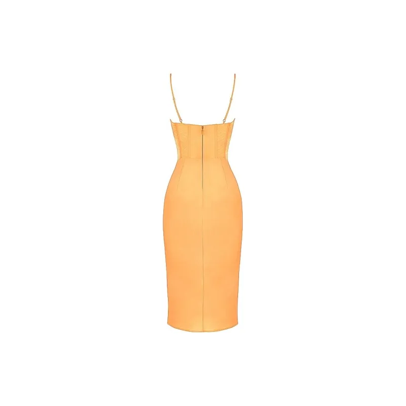 HOUSE OF CB Myrna Slip Dresses Women's Tangerine/Orange-7