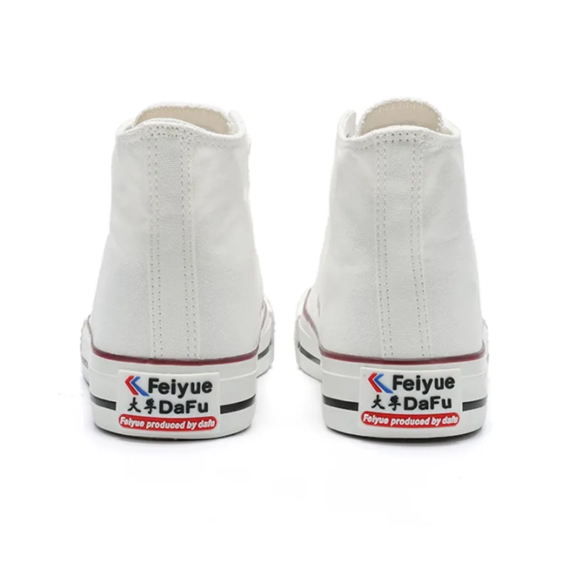 Feiyue Slip Resistant, Abrasion Resistant, Breathable, Lightweight High Top Canvas Shoes Unisex White-10