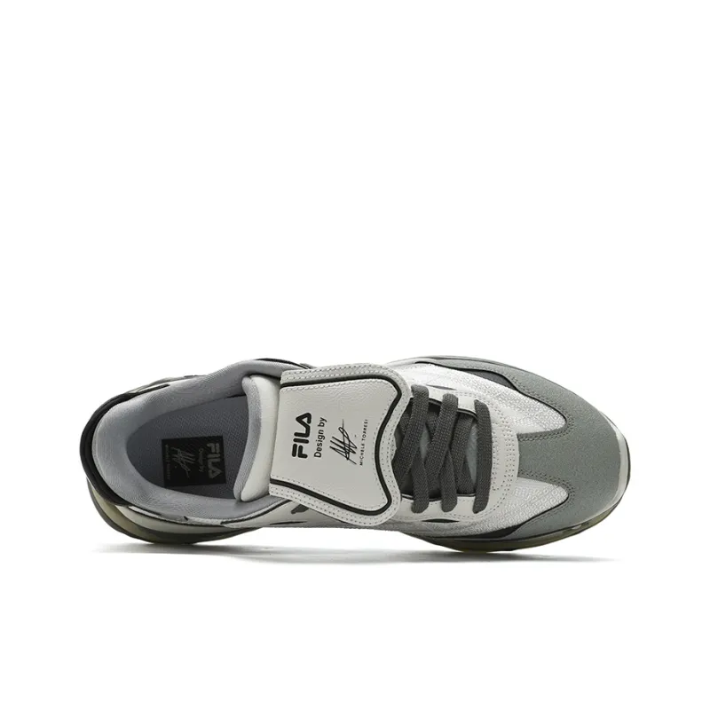 FILA KM2 Breathable Low-Top Running Shoes Men's Silver Green-3