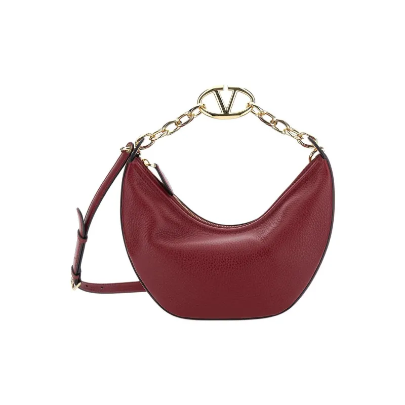 Valentino Calfskin One Shoulder Handbag Women's Bordeaux Red-3