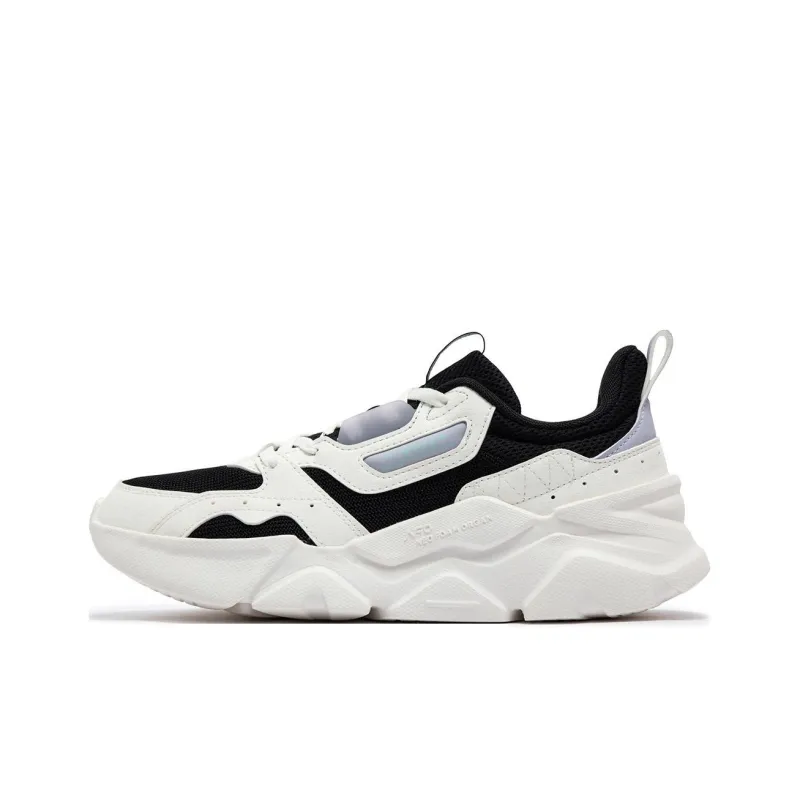 361° Cushioning, Wear Resistant Low Top Casual Shoes Women's Black White-0