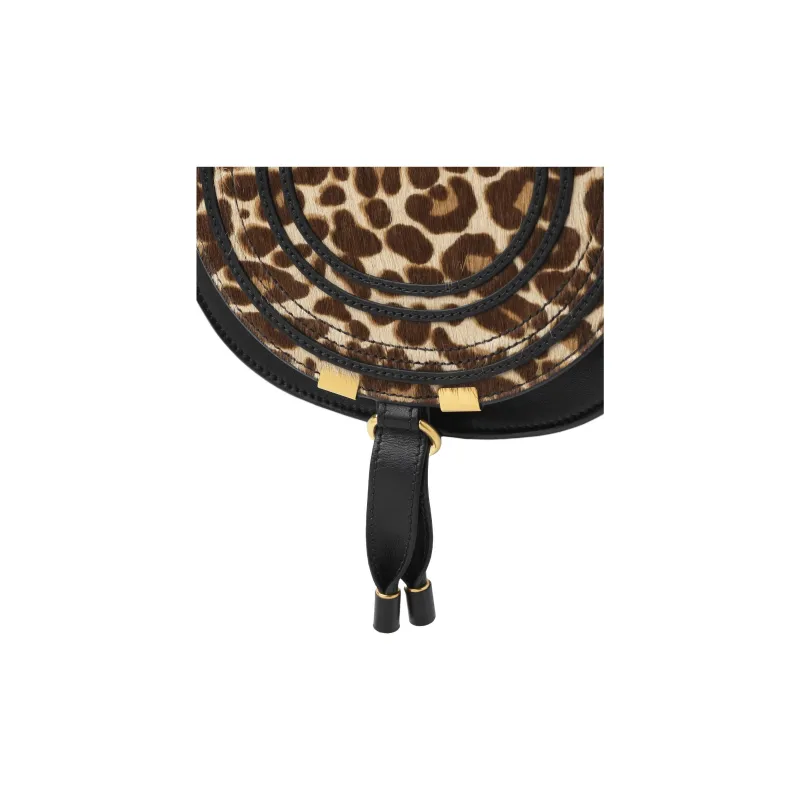 Chloe Marcie Calfskin Saddle Bag, Shoulder Bag Small Size Women's Jungle Brown-3