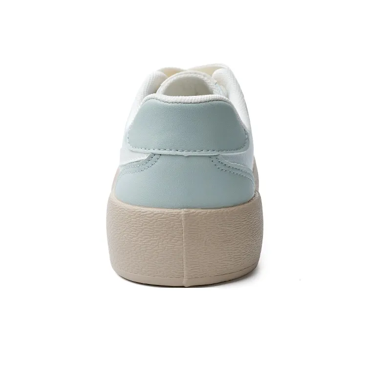 Warrior Lightweight Anti Slip Low Top Skateboard Shoes Women's Blue Beige-3