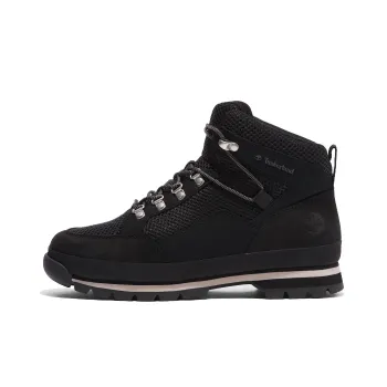 Timberland Euro Hiker Anti Slip Wear Resistant Mid Top Trekking Shoes Women's Black