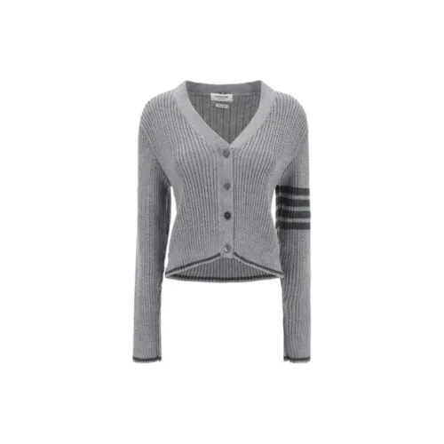THOM BROWNE V-Neck Cropped Cable-Knitted Cardigan