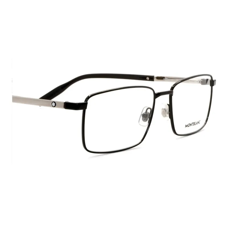 MONTBLANC Metal Rectangular Eyeglass Frames Men's Black-2