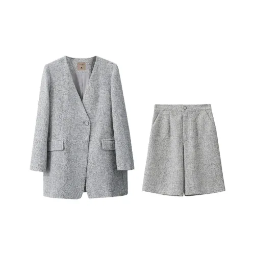 AMII Casual Suits Women's Silver Gray