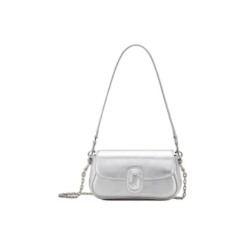 MARC JACOBS Leather Portable Crossbody Bag Shoulder Bag Women's Silver