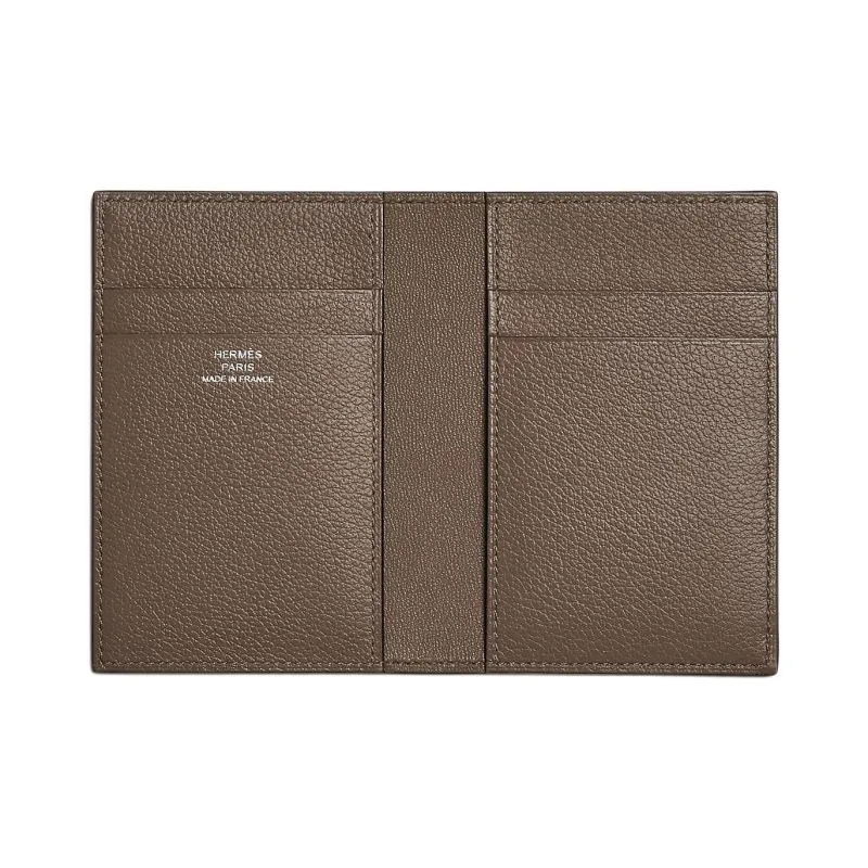 HERMES MC² Euclide Evercolor Calfskin Passport Holder Card Holder Women's 6T Toundra Tundra Green & Brown Green-1