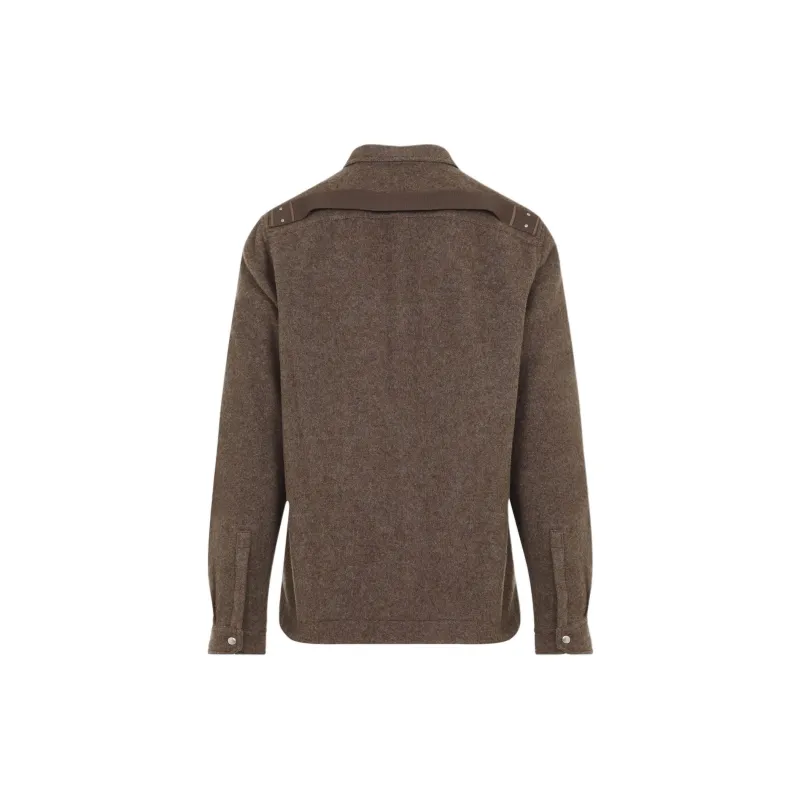 RICK OWENS Felted Curved Hem Overshirt-1