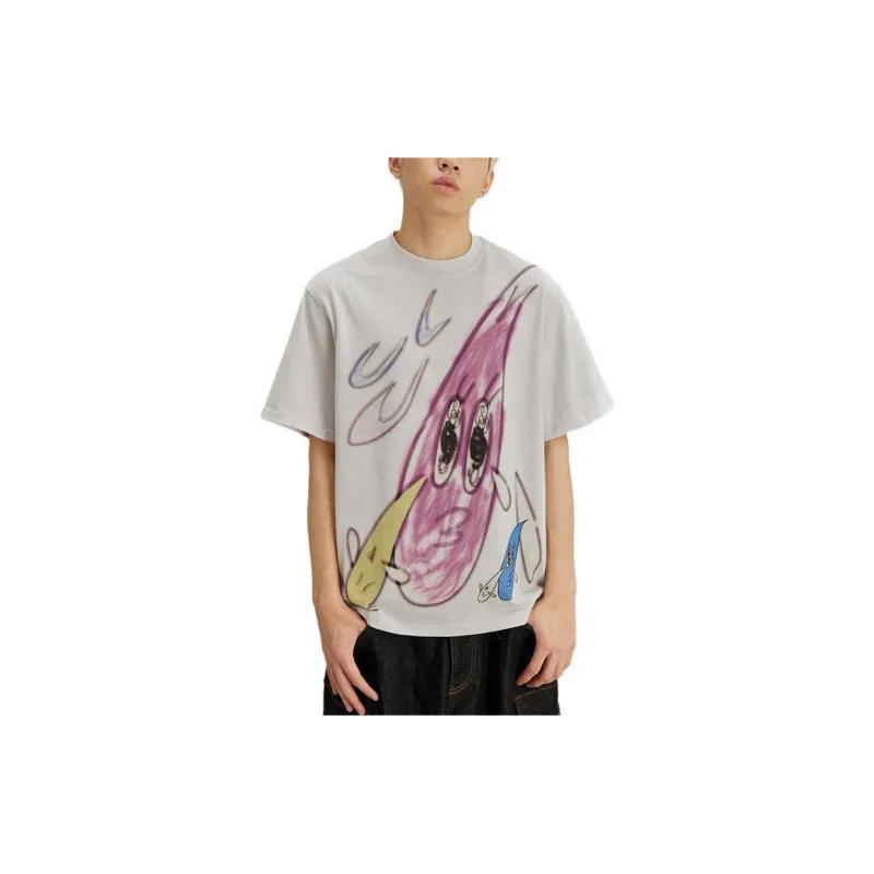 Crying Center T Shirt Men's Light Gray-1