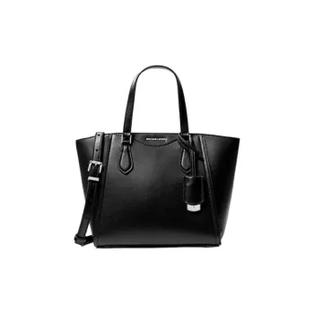 MICHAEL KORS TARYN Leather Tote Bag Shopping Bag Shoulder Bag Crossbody Bag Handbag Small Size Women's Black