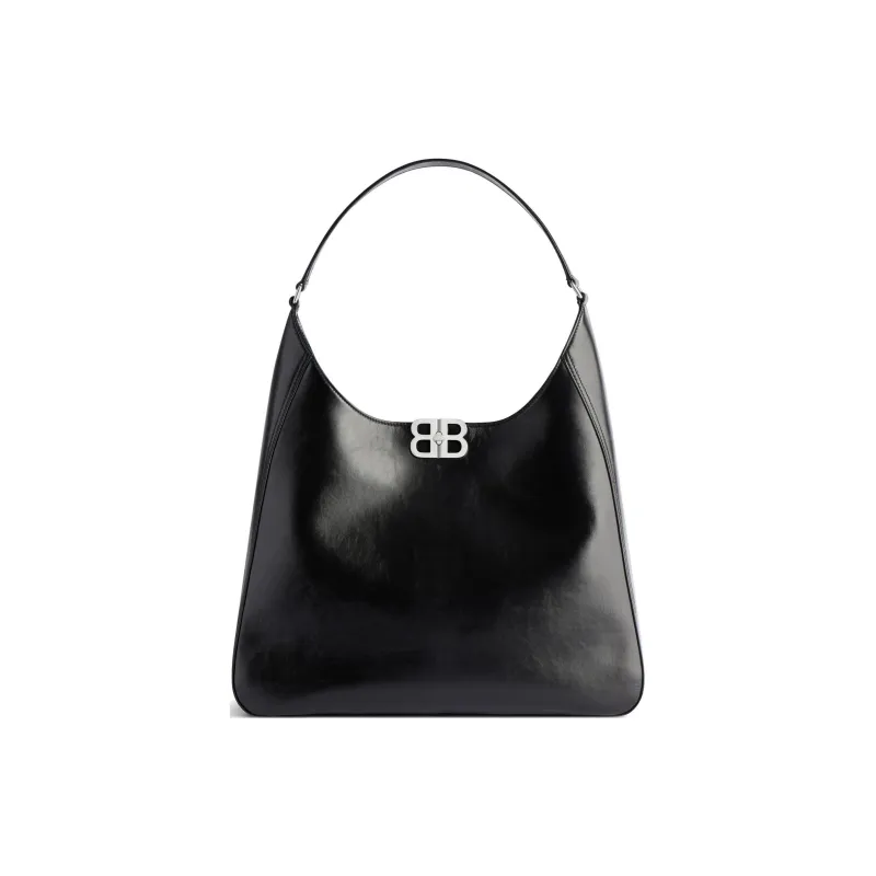 Balenciaga BB SOFT Cow Leather Handbag, Shoulder Bag Medium Size Women's Black-0
