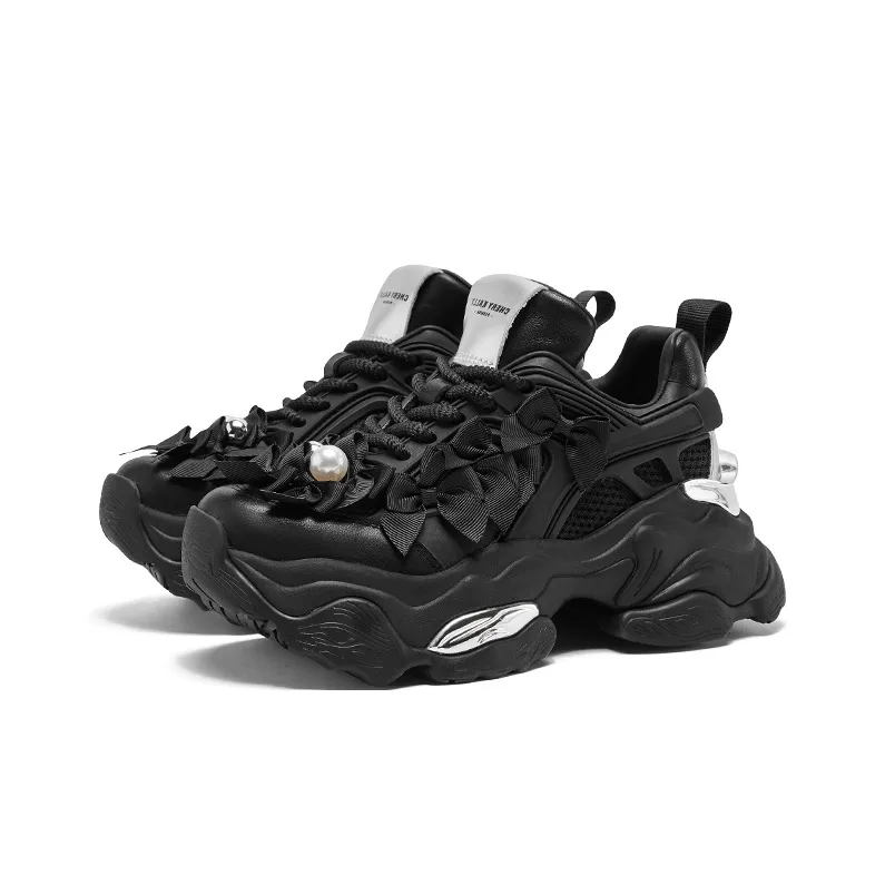 CHERYKALLY Wear-Resistant Height Increasing Low-Top Chunky Sneakers Women's-6