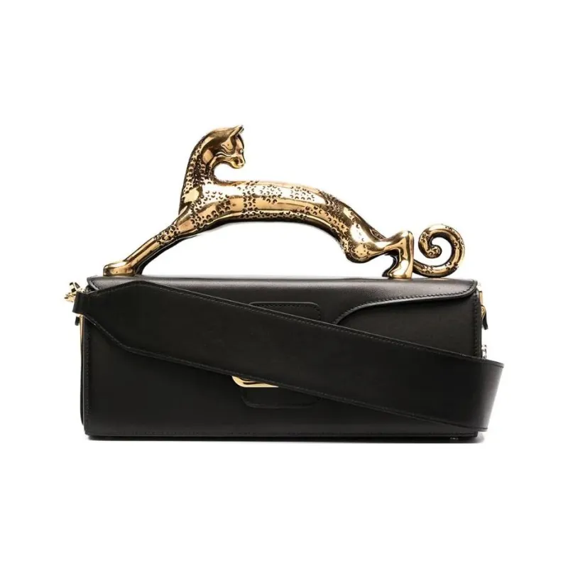 Lanvin Calfskin One Shoulder Handbag Women's Black-1