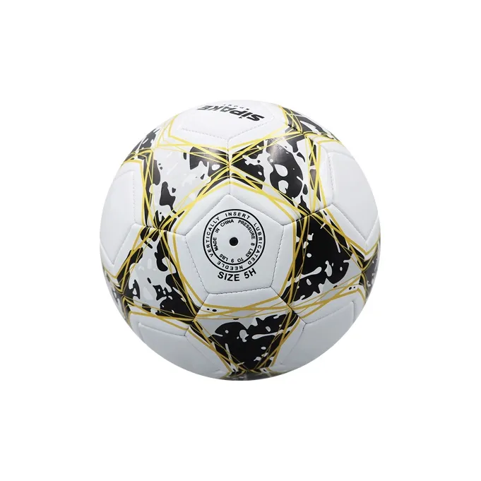 SIPAKESPORT Size 4 5 Size Soccer PVC Machine Stitched Soccer Ball Unisex Black Gold-2