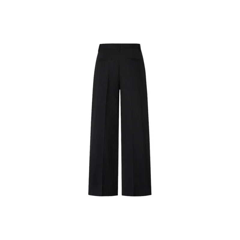 MOCO Casual Pants Women's Black Gray Stripes-1