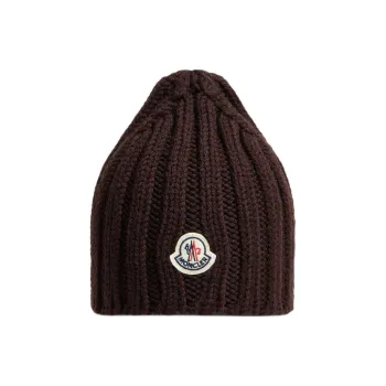 Moncler Wool Beanies Unisex Brown