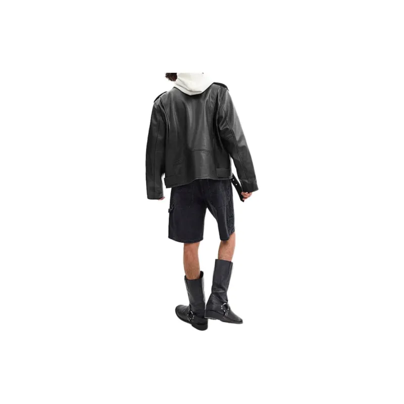 COACH SS24 Leather Jacket Men's Black-2