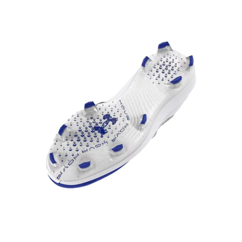 Under Armour Harper Anti Slip Wear Resistant Mid Top Baseball Shoes Men's White-3